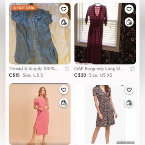 4 dresses French connection (NWT) Thread & Supply gap aemi & co